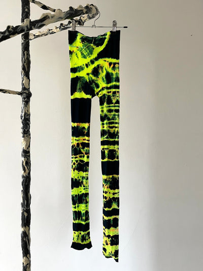 Hand Dyed Tights Green Black-Celia Calderón Asensio-APOC STORE