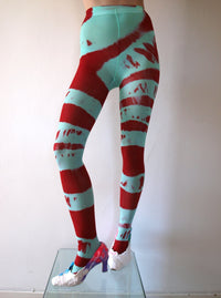Hand Dyed Tights Red Teal-Celia Calderón Asensio-APOC STORE