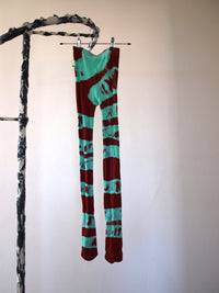 Hand Dyed Tights Red Teal-Celia Calderón Asensio-APOC STORE