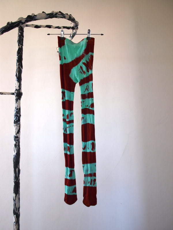 Hand Dyed Tights Red Teal-Celia Calderón Asensio-APOC STORE