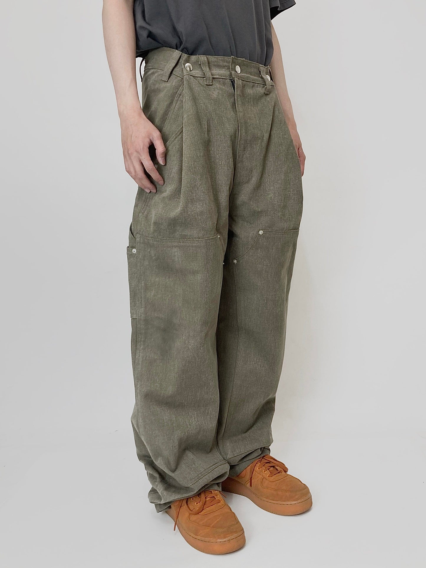 Khaki Adjustable Pants-EGNARTS-APOC STORE