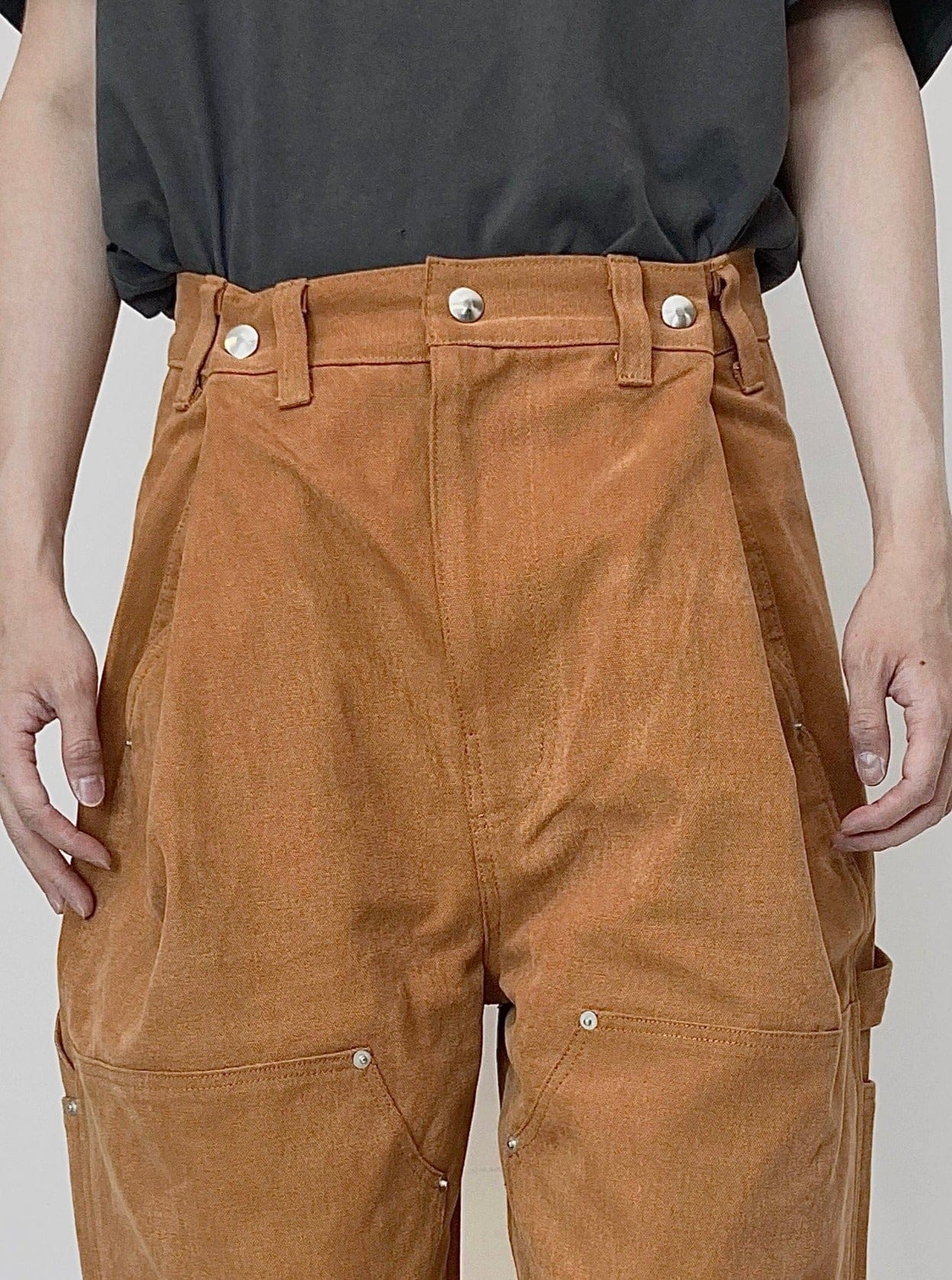 Orange Adjustable Pants-EGNARTS-APOC STORE