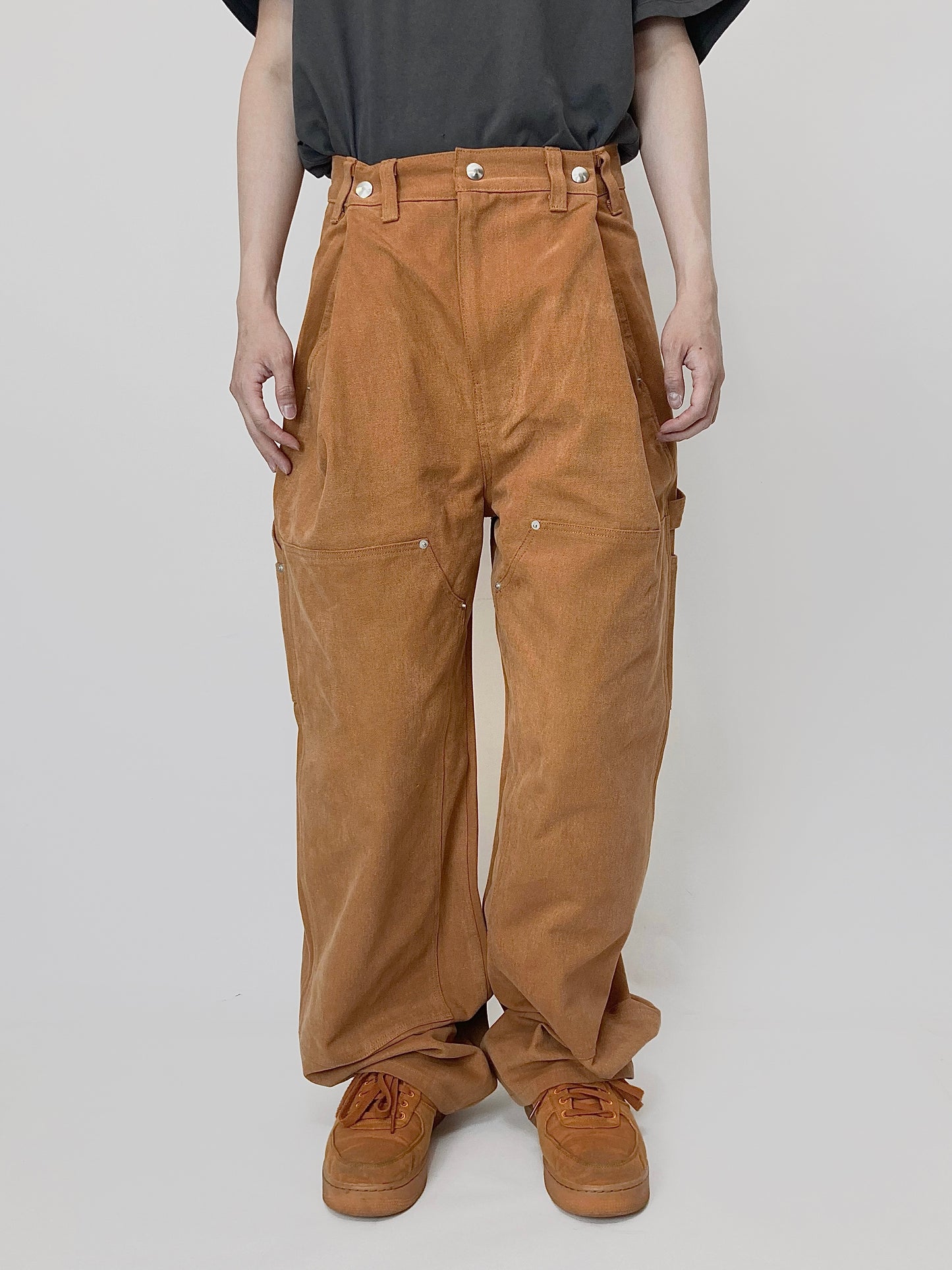 Orange Adjustable Pants-EGNARTS-APOC STORE