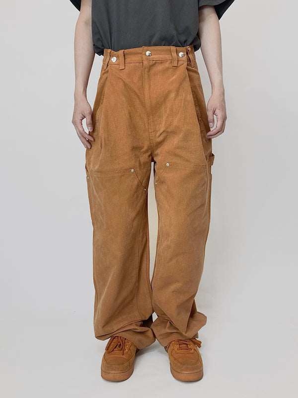 Orange Adjustable Pants-EGNARTS-APOC STORE