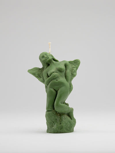 Pair of Angel Candles - Green-Imogen van der Pols-APOC STORE