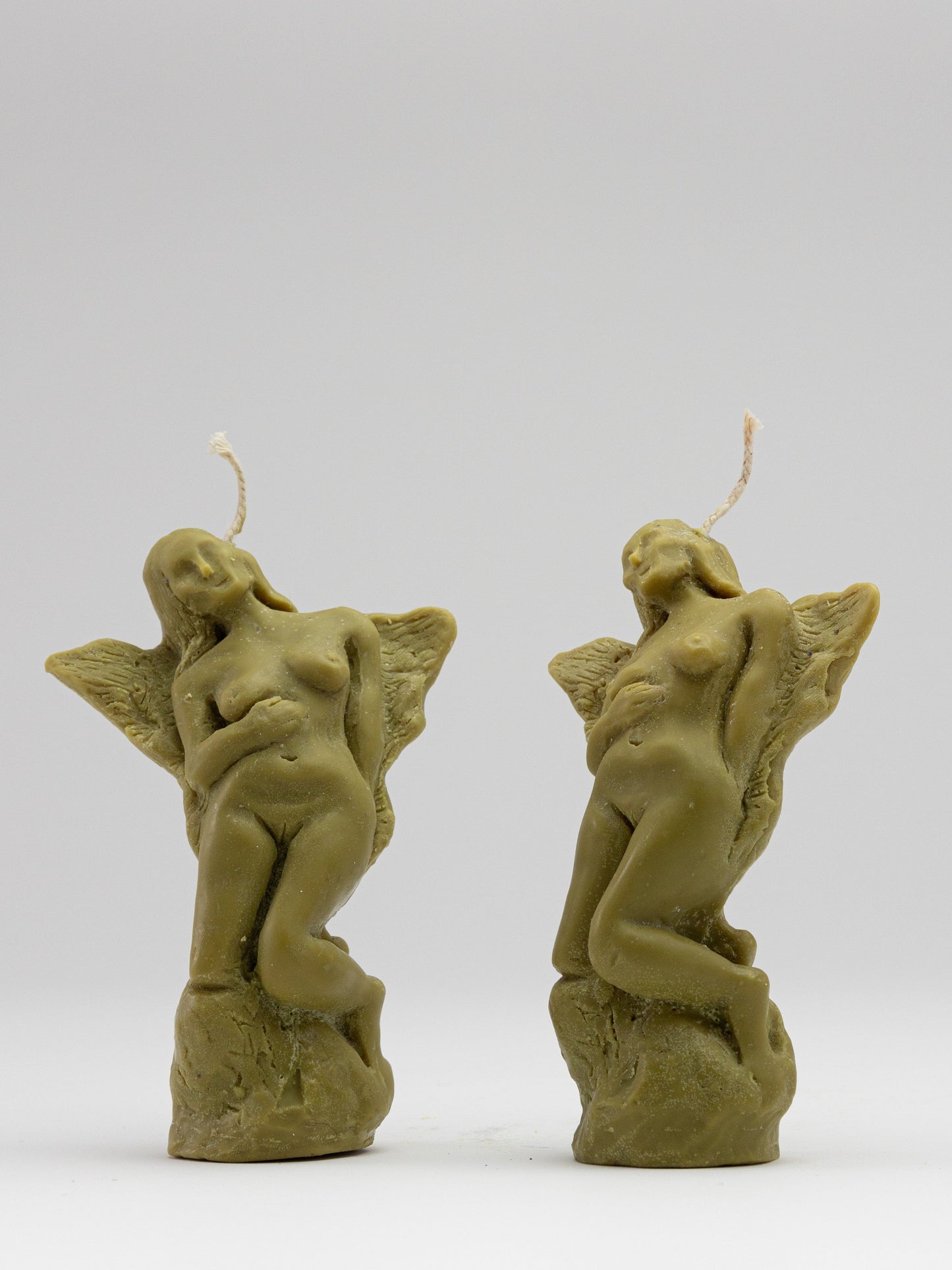 Pair of Angel Candles - Kelp-Imogen van der Pols-APOC STORE