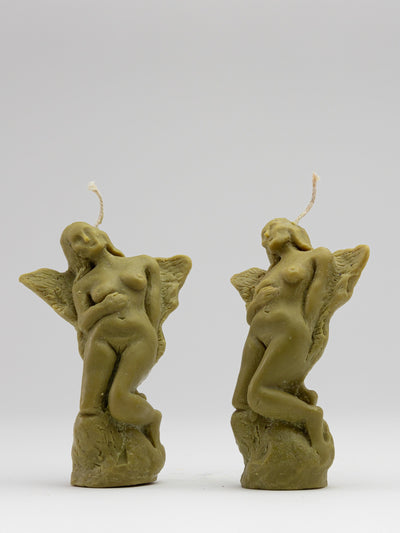 Pair of Angel Candles - Kelp-Imogen van der Pols-APOC STORE