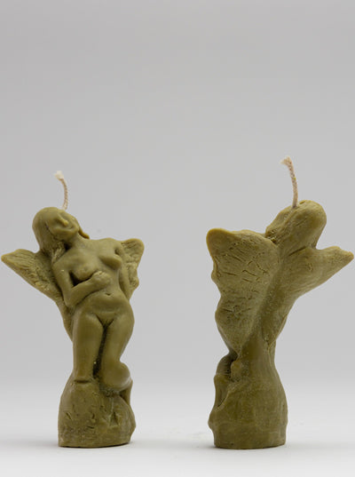 Pair of Angel Candles - Kelp-Imogen van der Pols-APOC STORE