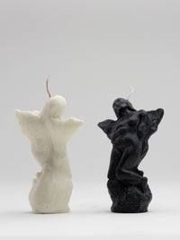 Pair of Angel Candles - Milk/Black-Imogen van der Pols-APOC STORE