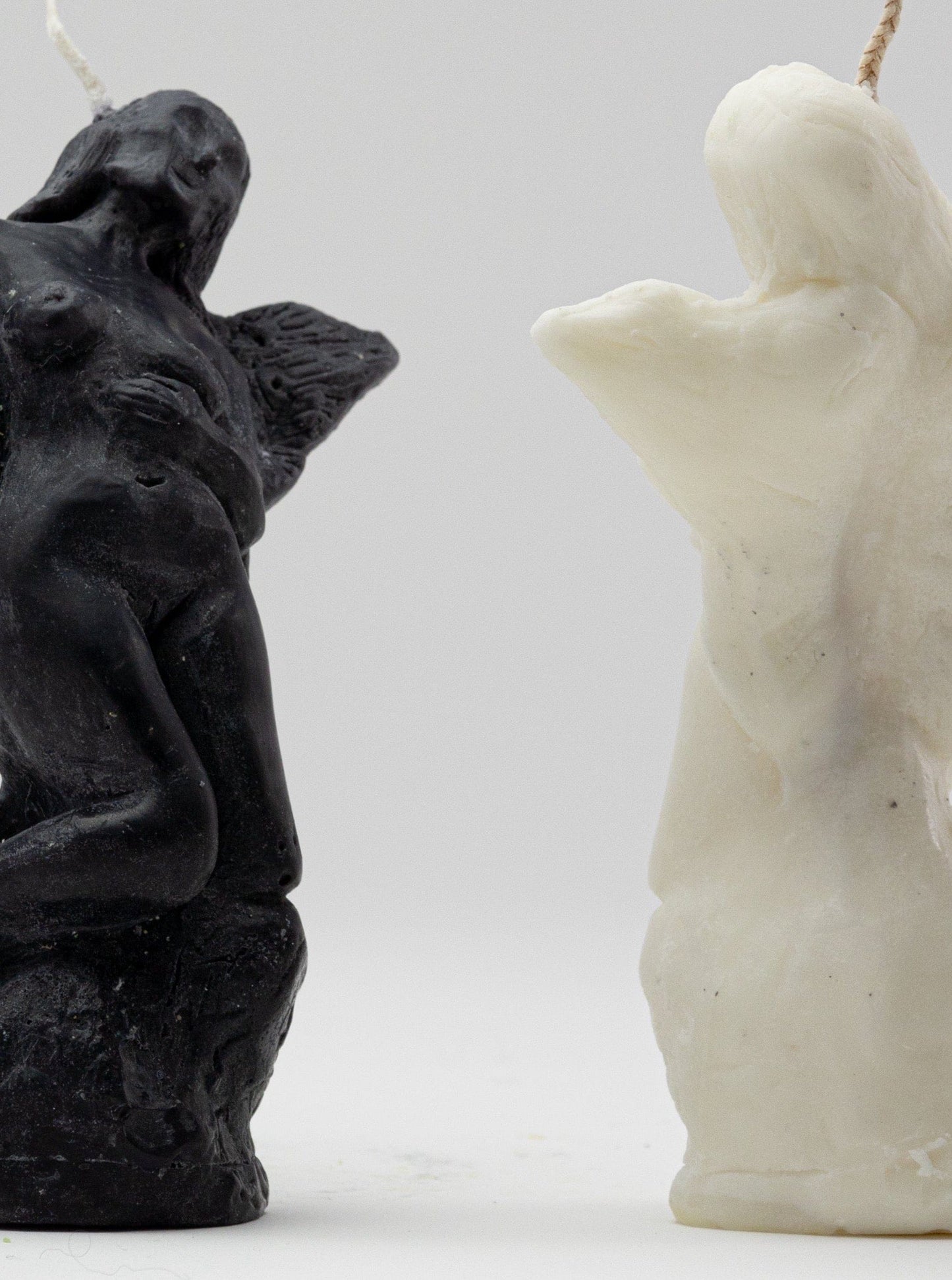 Pair of Angel Candles - Milk/Black-Imogen van der Pols-APOC STORE