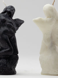 Pair of Angel Candles - Milk/Black-Imogen van der Pols-APOC STORE