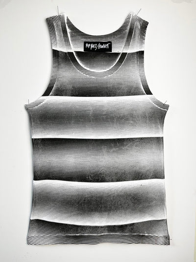 Black & White Stripe Print Vest-Pip Paz-Howlett-APOC STORE