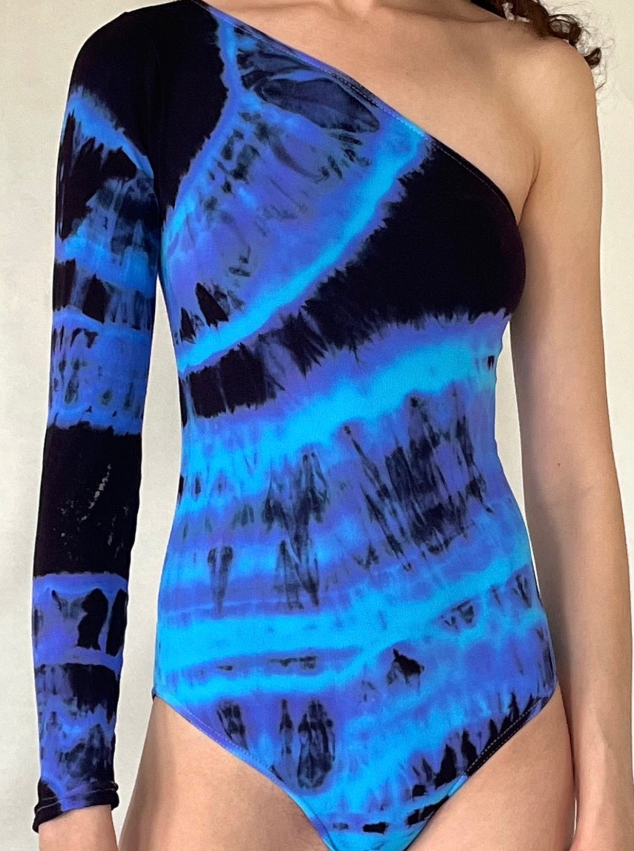 Hand Dyed Bodysuit Blue Multicolour-Celia Calderón Asensio-APOC STORE