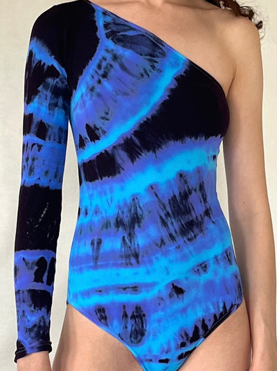 Hand Dyed Bodysuit Blue Multicolour-Celia Calderón Asensio-APOC STORE