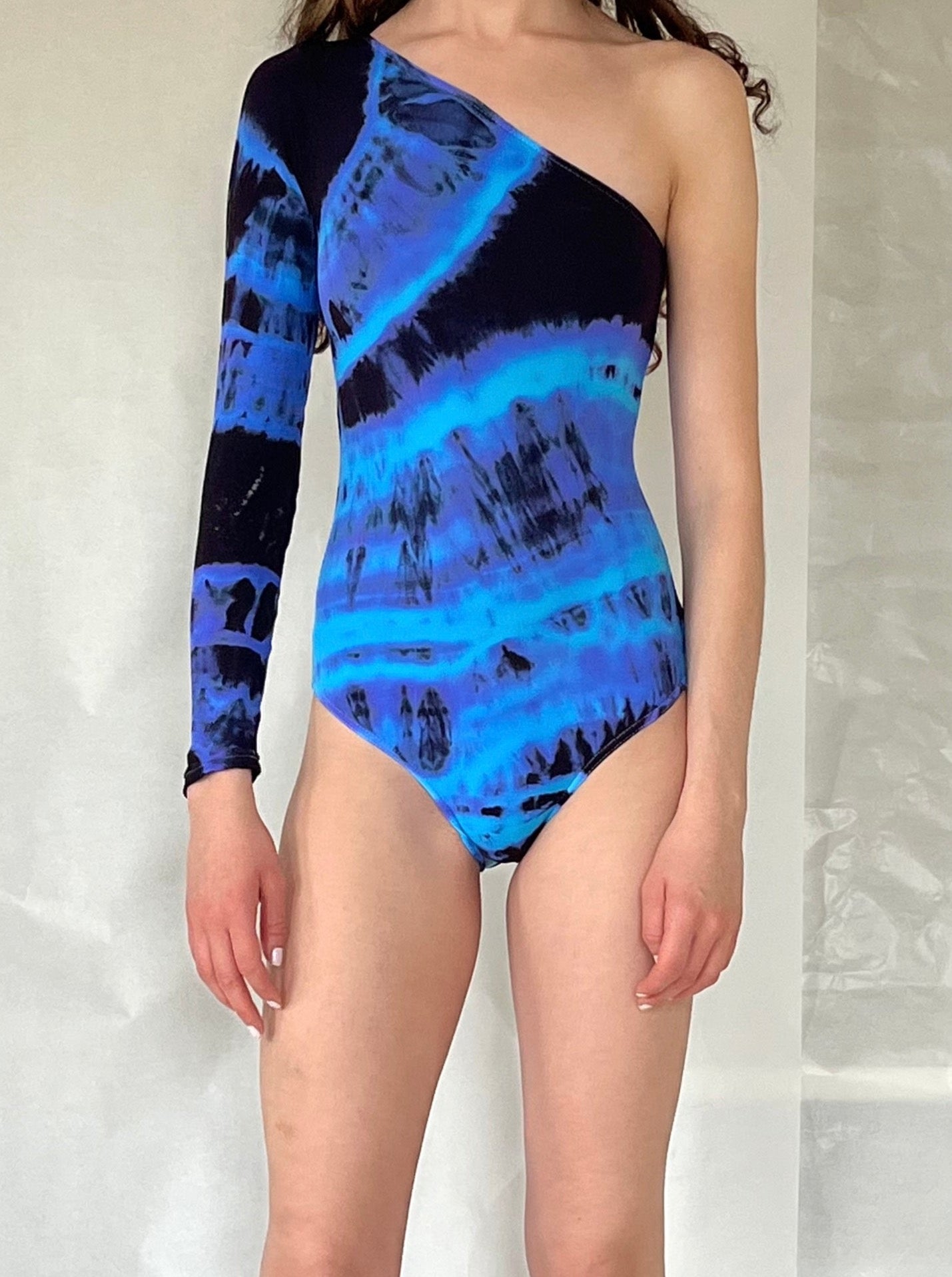 Hand Dyed Bodysuit Blue Multicolour-Celia Calderón Asensio-APOC STORE