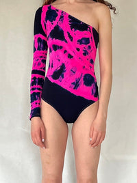 Hand Dyed Bodysuit Pink Black-Celia Calderón Asensio-APOC STORE