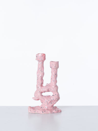 Double Candleholder Pink-Alex Zeta-APOC STORE