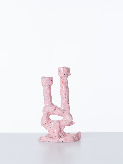 Double Candleholder Pink-Alex Zeta-APOC STORE
