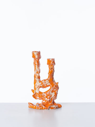 Double Candleholder Orange-Alex Zeta-APOC STORE