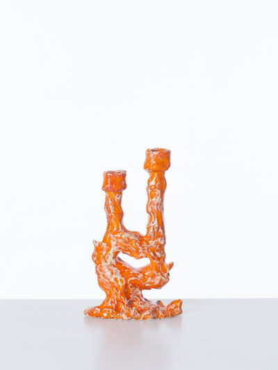 Double Candleholder Orange-Alex Zeta-APOC STORE