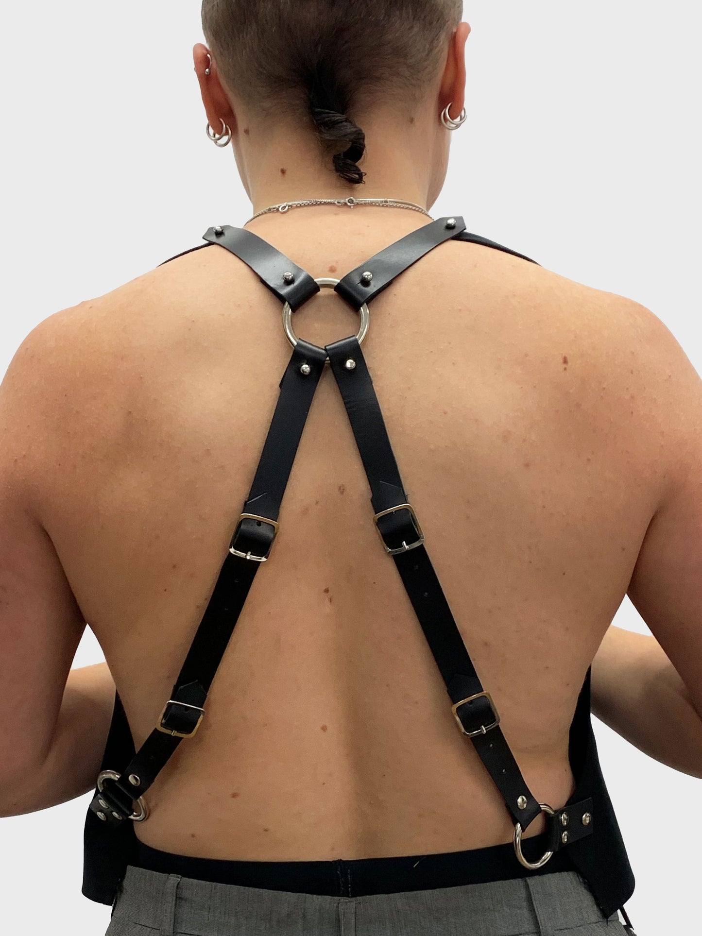 Leather Harness Waistcoat Black-Ella Boucht-APOC STORE