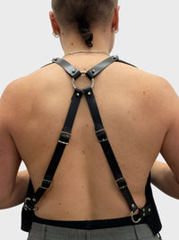 Leather Harness Waistcoat Black-Ella Boucht-APOC STORE