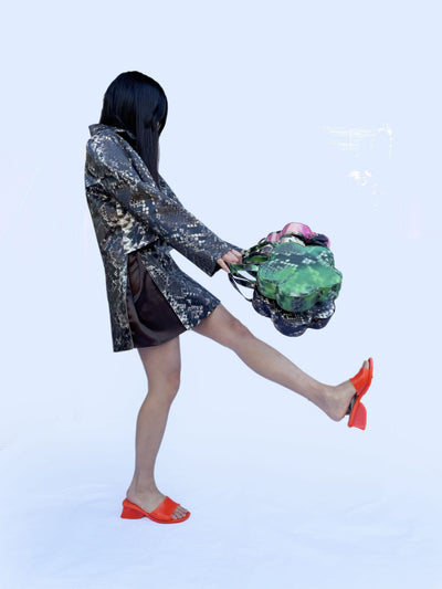 Colour Changing Green Python Flower Bag-Leeann Huang-APOC STORE