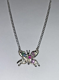 Bejewelled Mariposa Necklace in Jewel Tones-MGN-APOC STORE