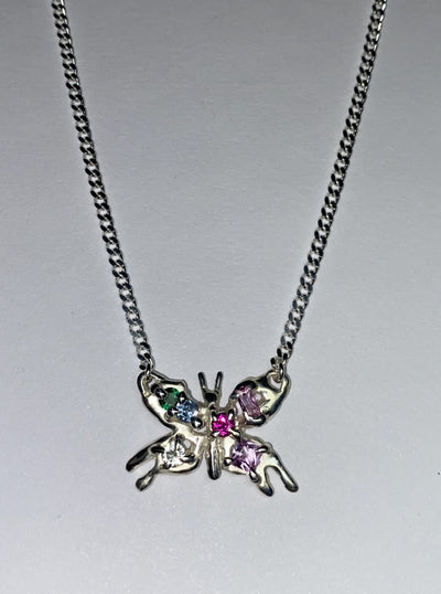 Bejewelled Mariposa Necklace in Jewel Tones-MGN-APOC STORE