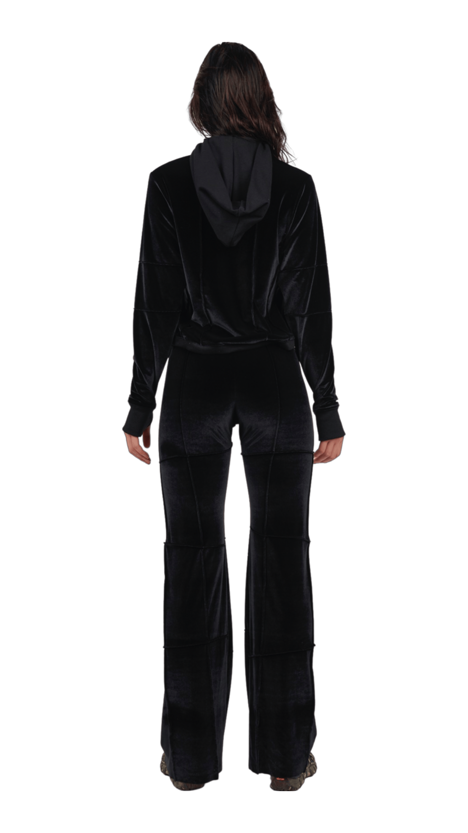 Black Flare Leg Spider Pants-Karlaidlaw-APOC STORE