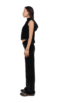 Black Straight Leg Spider Pants-Karlaidlaw-APOC STORE