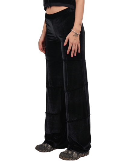 Black Straight Leg Spider Pants-Karlaidlaw-APOC STORE