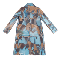 Colour-Flip Blue Cow Lenticular Button-up Knee Length Coat-Leeann Huang-APOC STORE