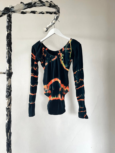 Hand Dyed Bodysuit Black Multicolour-Celia Calderón Asensio-APOC STORE