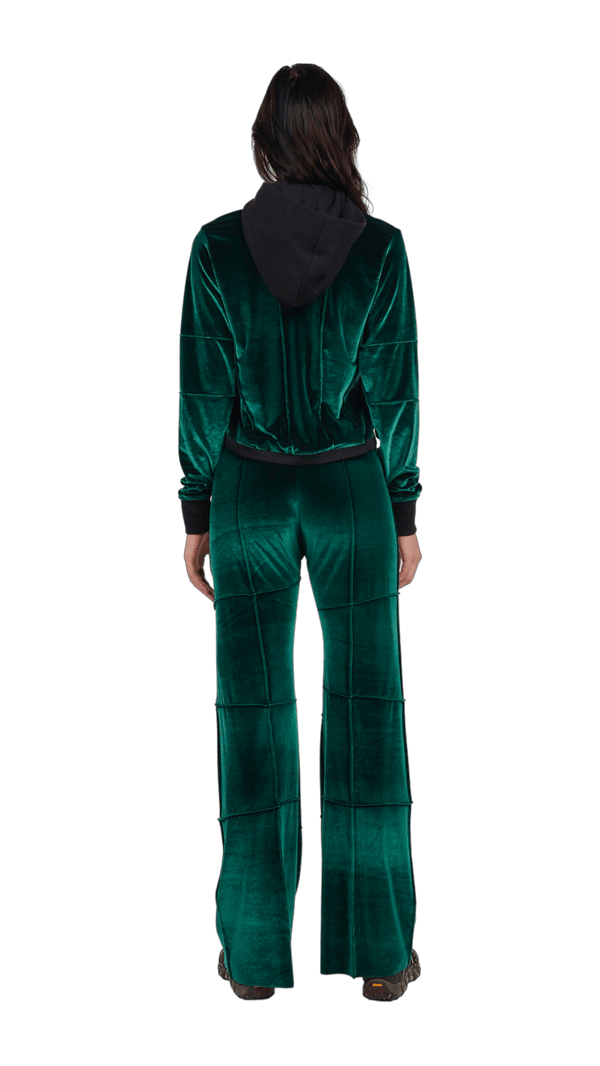 Bottle Green Flare Leg Spider Pants-Karlaidlaw-APOC STORE