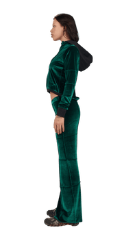 Bottle Green Flare Leg Spider Pants-Karlaidlaw-APOC STORE