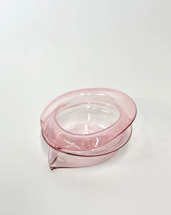 Large Deflated Bowl #4 in Pink-Sticky Glass-APOC STORE