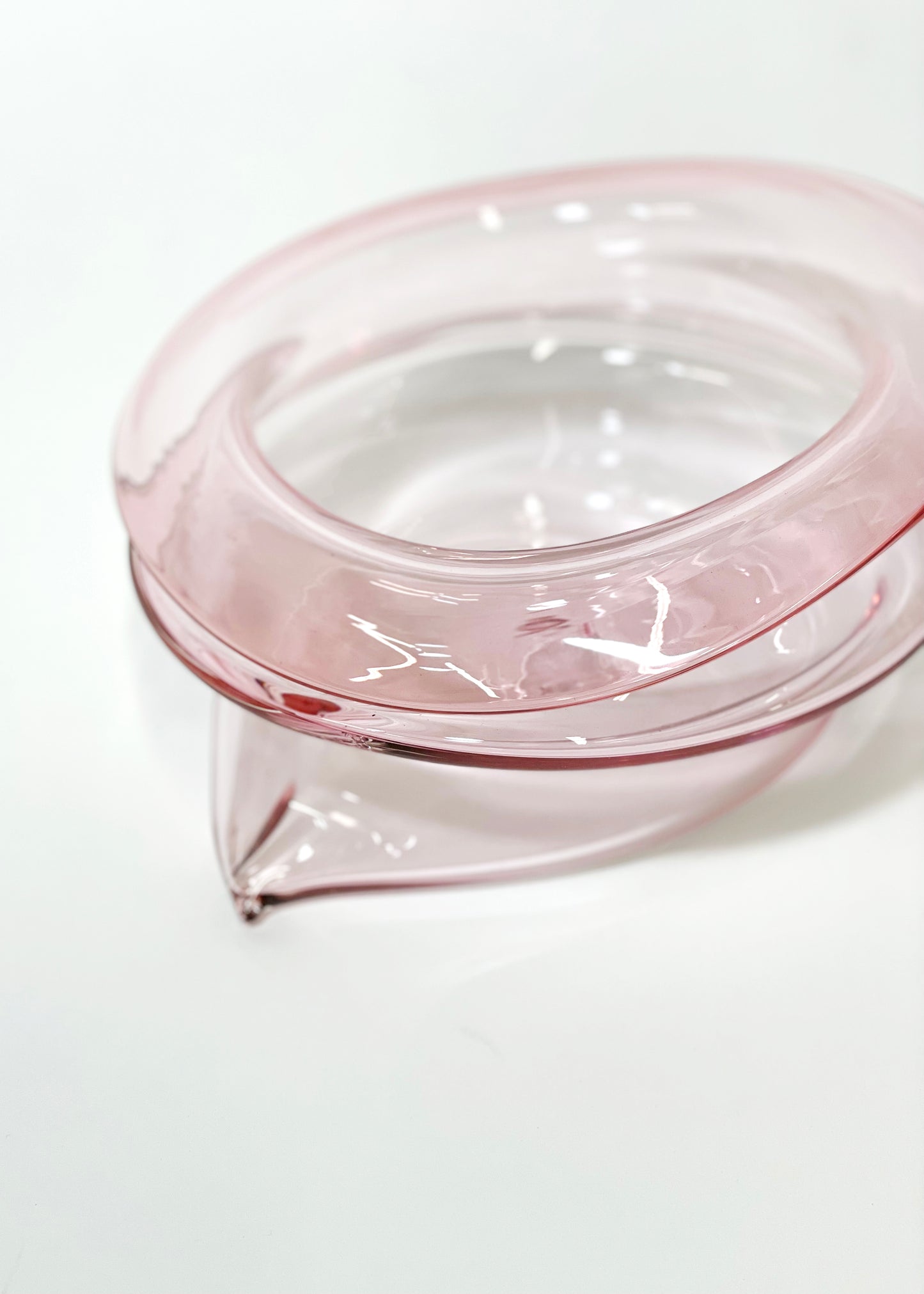 Large Deflated Bowl #4 in Pink-Sticky Glass-APOC STORE