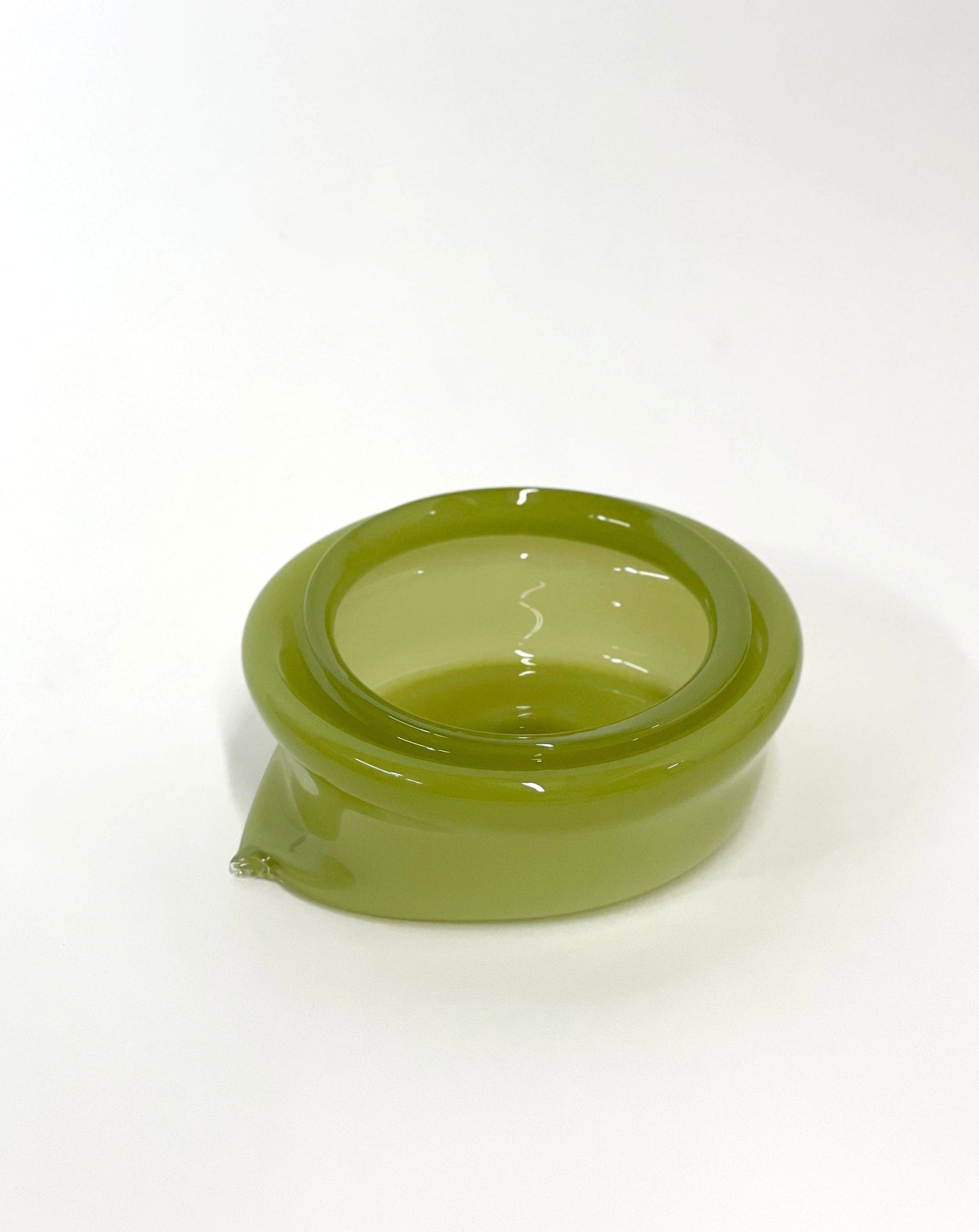 Large Deflated Bowl #3 in Pistachio-Sticky Glass-APOC STORE