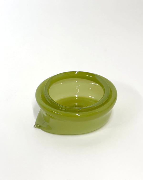 Large Deflated Bowl #3 in Pistachio-Sticky Glass-APOC STORE
