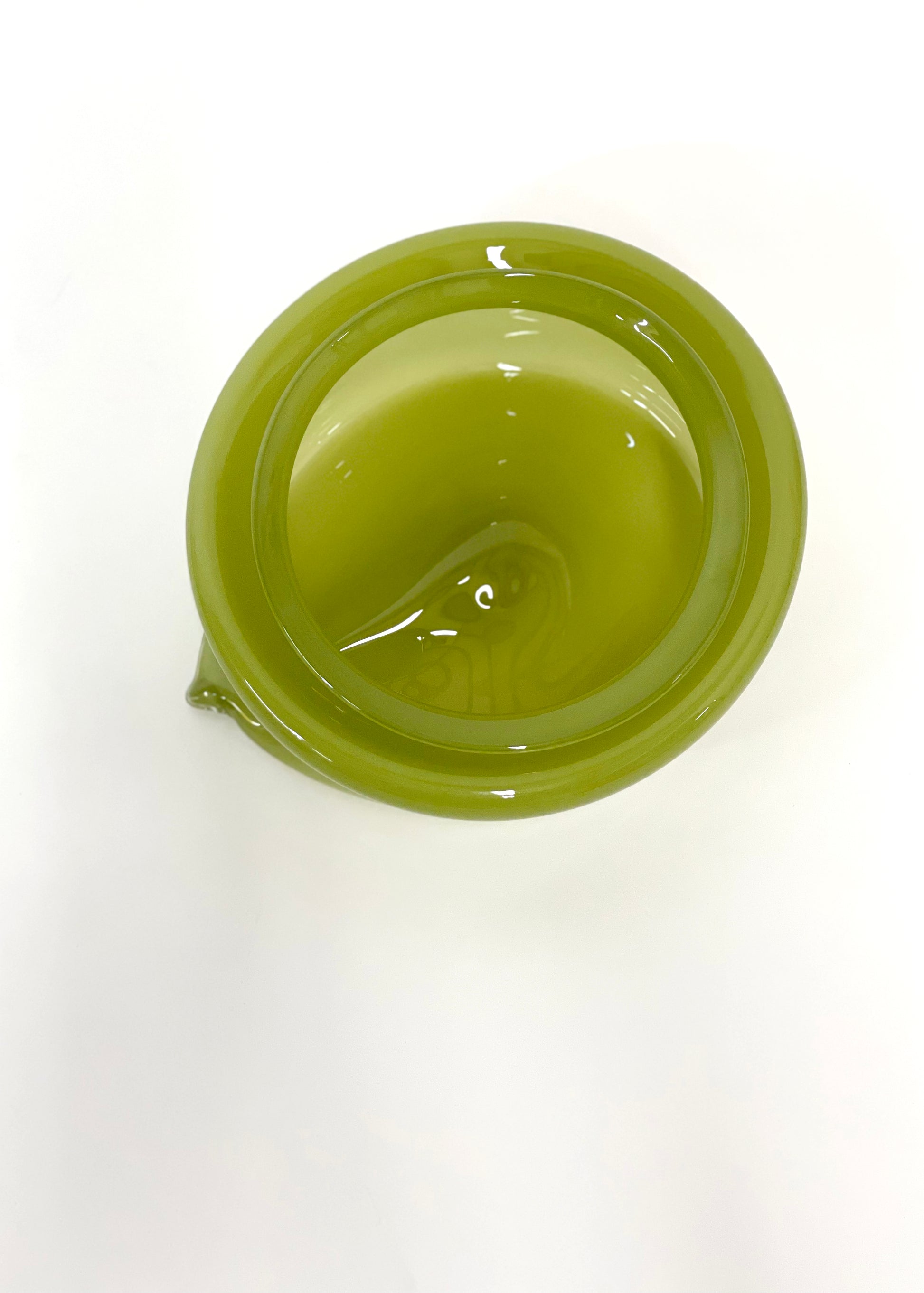 Large Deflated Bowl #3 in Pistachio-Sticky Glass-APOC STORE