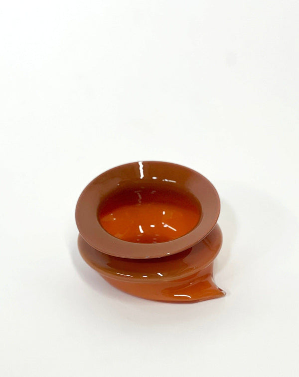 Small Deflated Bowl #2 in Cinnamon-Sticky Glass-APOC STORE