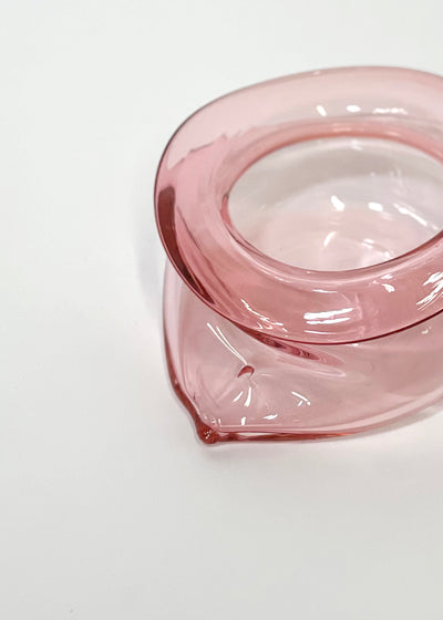 Small Deflated Bowl #3 in Pink-Sticky Glass-APOC STORE