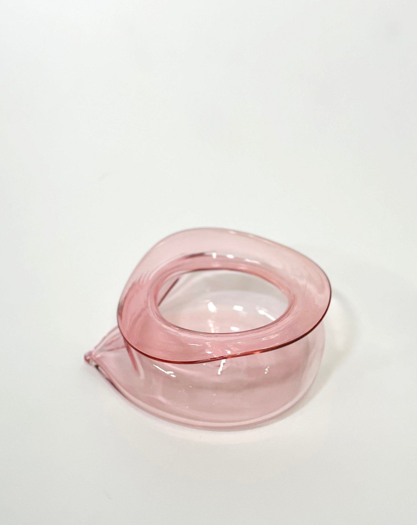 Small Deflated Bowl #3 in Pink-Sticky Glass-APOC STORE