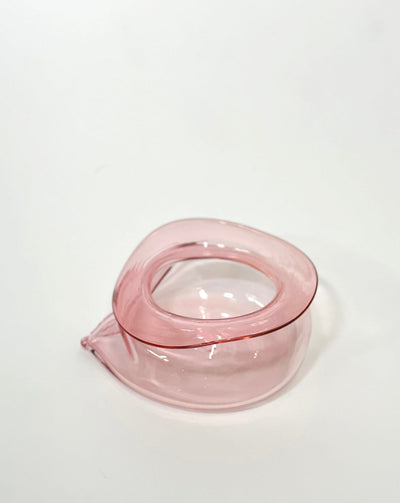 Small Deflated Bowl #3 in Pink-Sticky Glass-APOC STORE