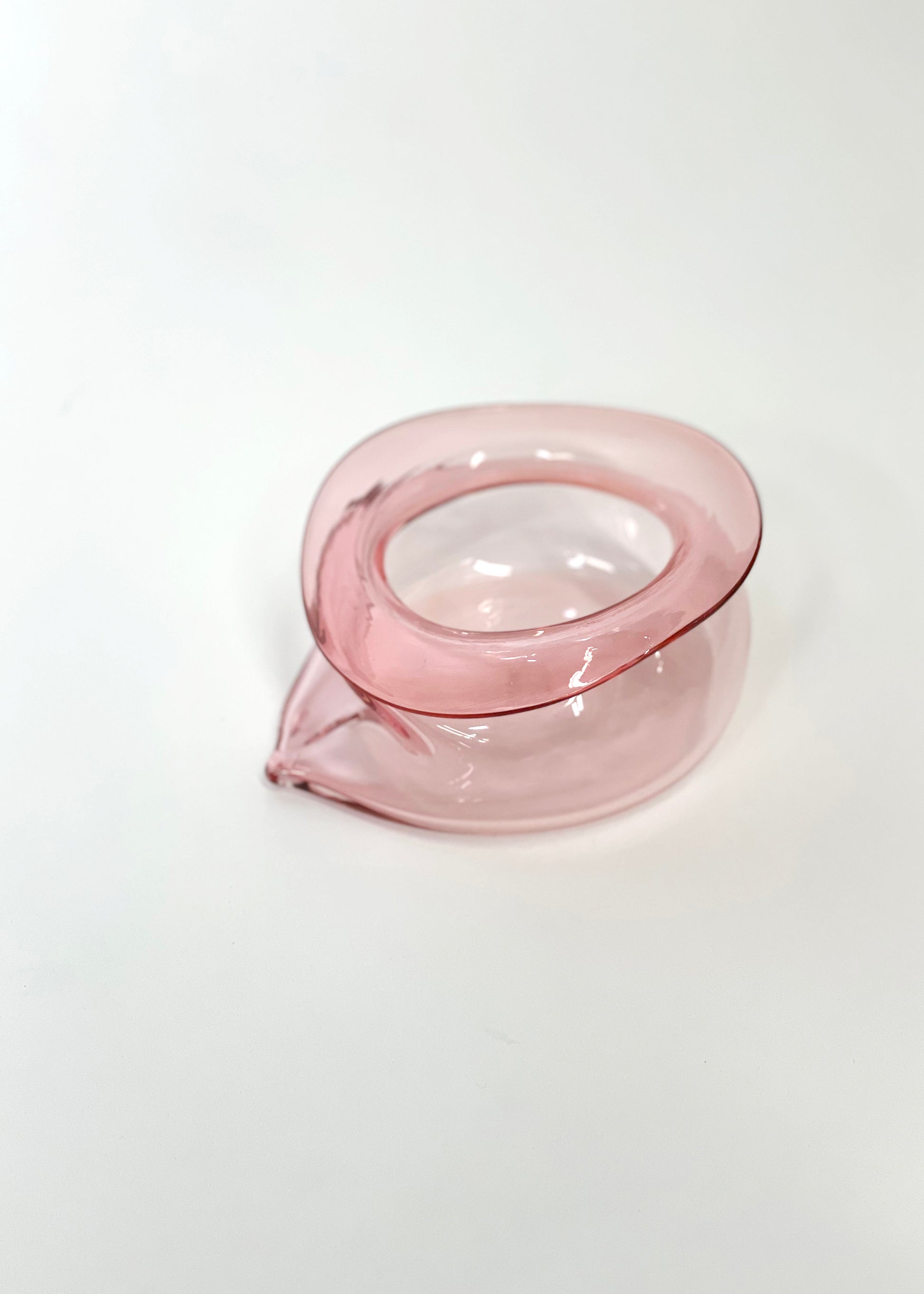 Small Deflated Bowl #3 in Pink-Sticky Glass-APOC STORE