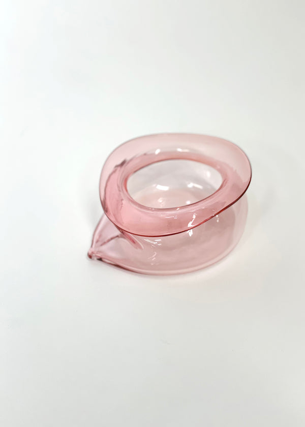 Small Deflated Bowl #3 in Pink-Sticky Glass-APOC STORE