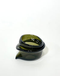 Small Deflated Bowl #5 in Smoke-Sticky Glass-APOC STORE