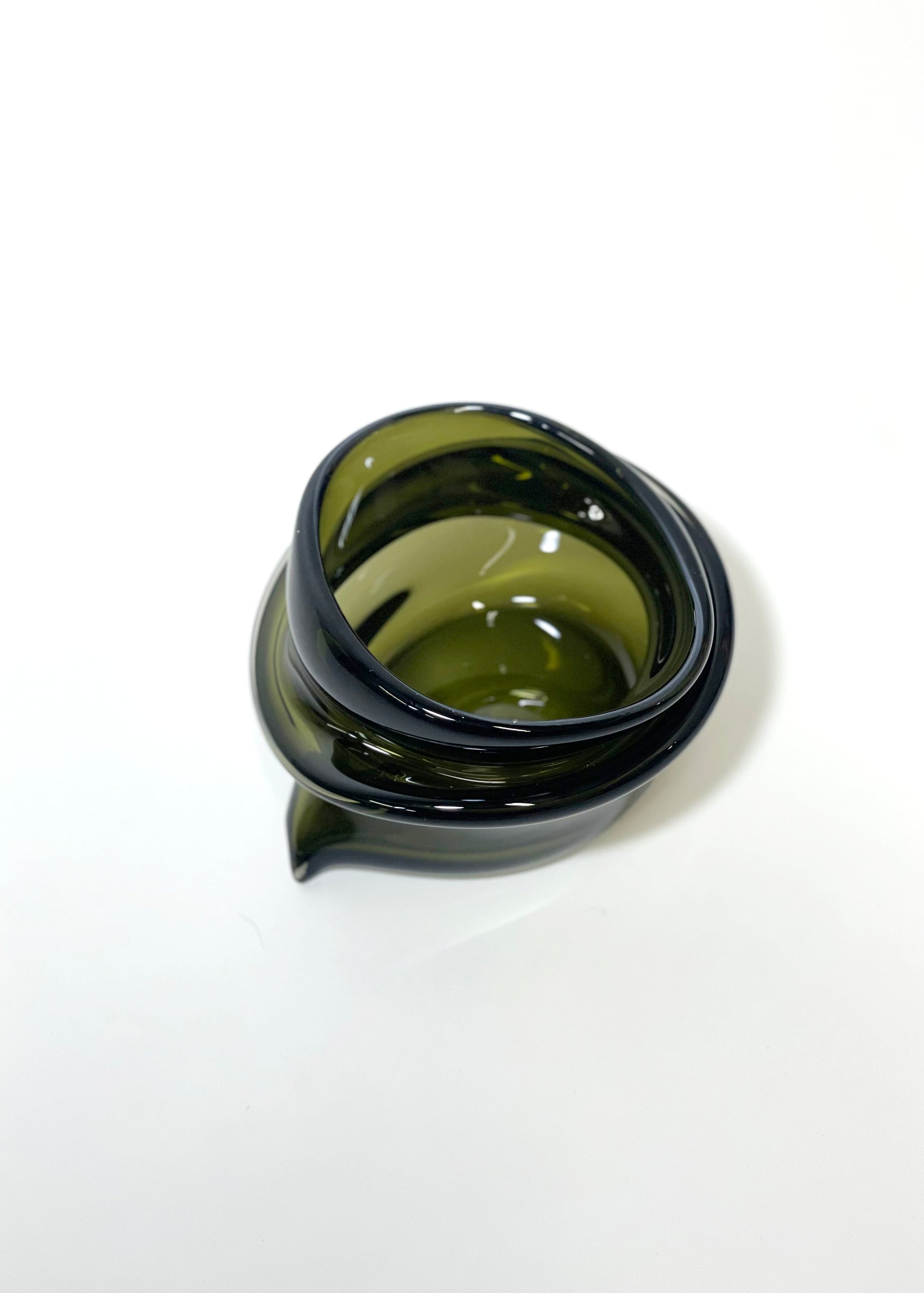 Small Deflated Bowl #5 in Smoke-Sticky Glass-APOC STORE