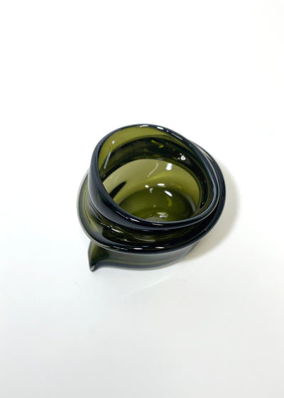Small Deflated Bowl #5 in Smoke-Sticky Glass-APOC STORE